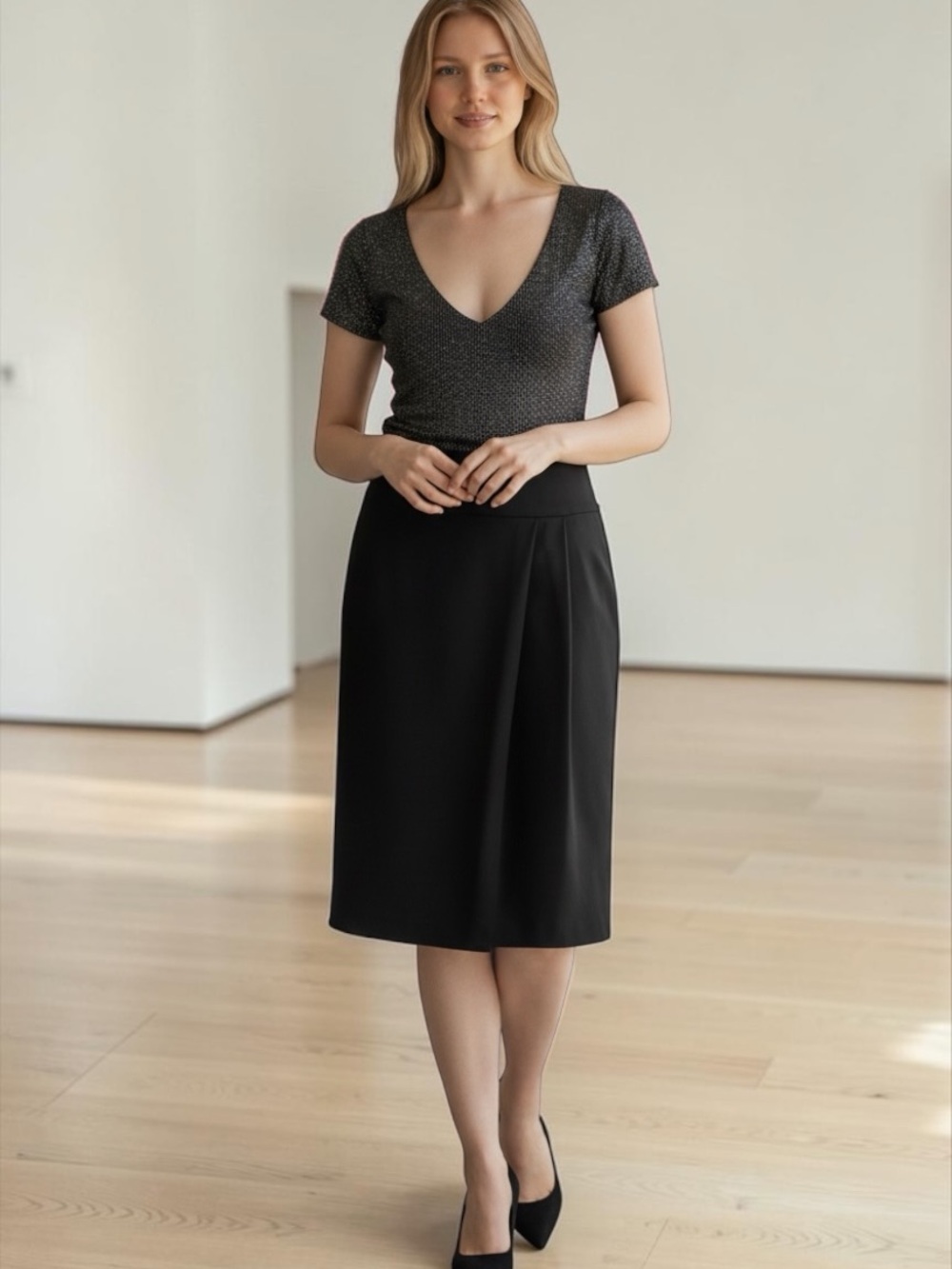 Apt. 9 Black Pencil Skirt Size 12 Career Office